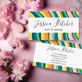 Colourful Bold Curves Stripes Minimalist Elegant Business Card