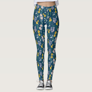 Colourful Bold Floral Gym Yoga Leggings