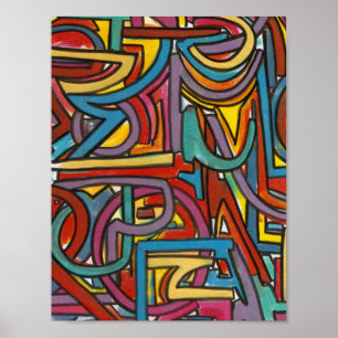 Colourful Bold Geometric Abstract Modern Art Poster