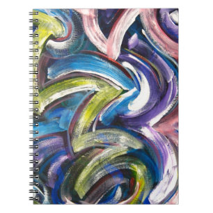 Colourful Bold Hand Painted Brushstrokes Notebook