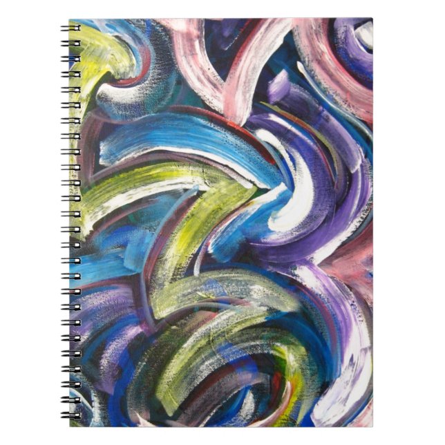 Colourful Bold Hand Painted Brushstrokes Notebook (Front)