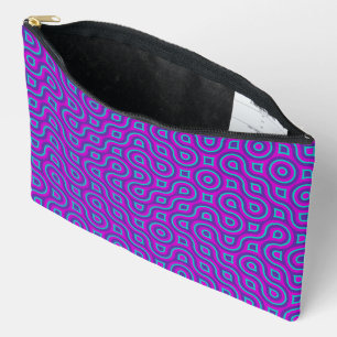 Colourful Bold Jewel Tone Abstract Truchet Pattern Accessory Pouch