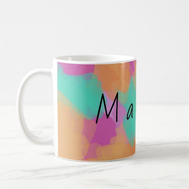 Colourful Bold Modern Artist Pattern Coffee Mug (Left)
