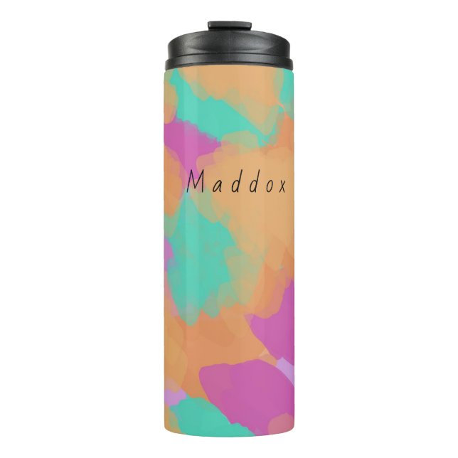 Colourful Bold Modern Artist Pattern Thermal Tumbler (Front)