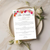 Colourful Bold Pink & Orange Floral Garden Wedding