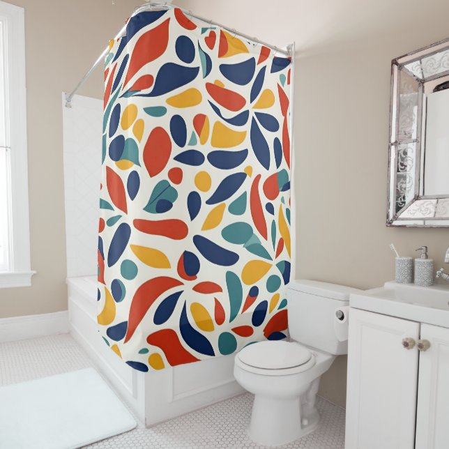 colourful bold shapes shower curtain (In Situ)