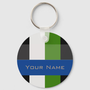 Colourful Bold Stripes Key Ring