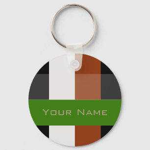 Colourful Bold Stripes Key Ring