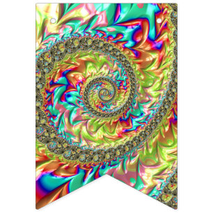 Colourful Bold Vibrant Groovy Trippy Fractal Spira Bunting