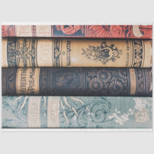 Colourful Book Spine Junk Journal Decoupage Paper