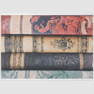 Colourful Book Spines Junk Journal Decoupage Paper