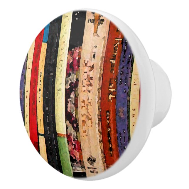 Colourful Books Abstract Ceramic Knob (Right)