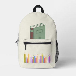 Colourful Books & Pencils Back to School Backpack