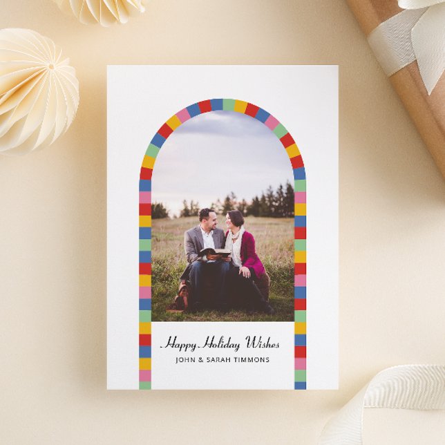 Colourful Border Arch Photo Christmas Holiday  Postcard (Creator Uploaded)