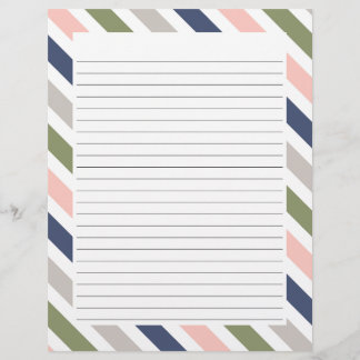 Colourful Border Striped Letter Paper with Lines Custom Letterhead