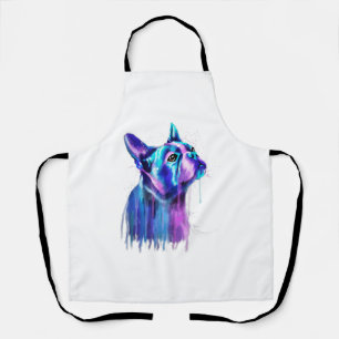 Colourful Boston Terrier Dog Art Watercolor Painti Apron
