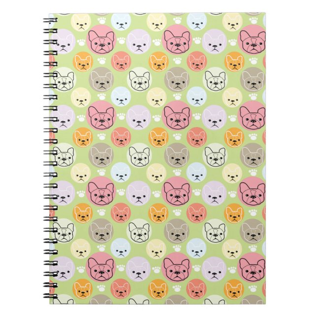 colourful Boston terrier patterns Notebook (Front)