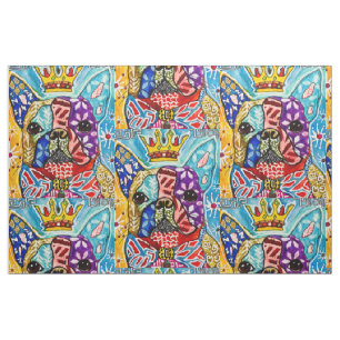 Colourful Boston Terrier Pop Art Fabric