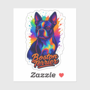 Colourful Boston Terrier Pop Art Portrait