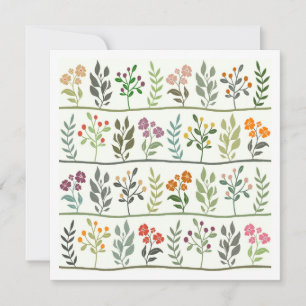 Colourful Botanic Rhapsody Floral Art Card