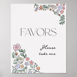 Colourful Botanical Bridal Shower Favours Sign