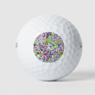 Colourful Botanical Floral Golf Balls