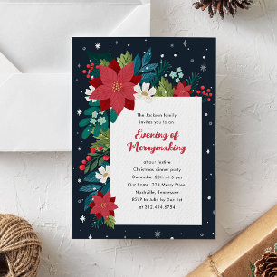 Colourful Botanical Foliage Christmas Party Invitation