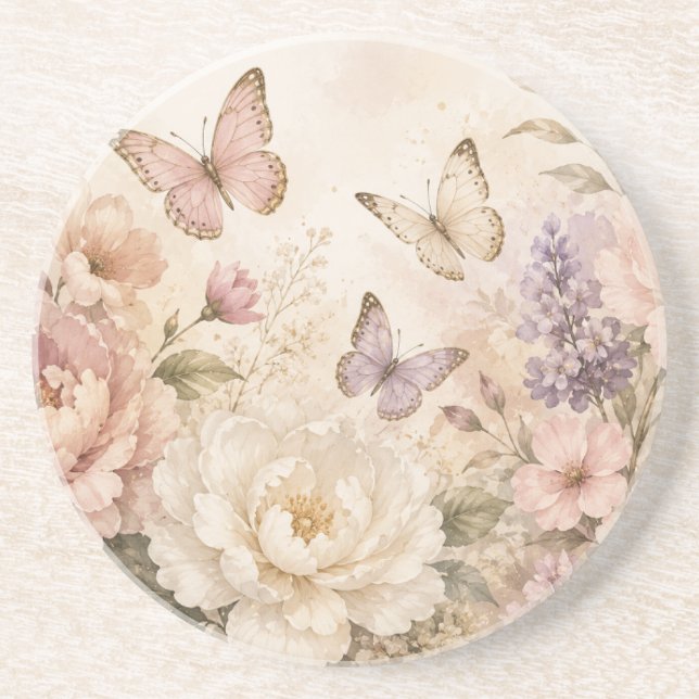 Colourful Botanical Garden Drink Coasters (Front)