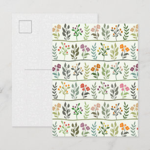 Colourful Botanical Herbarium Plants Postcard