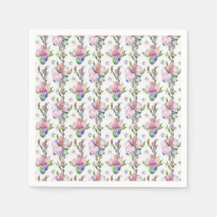 Colourful Botanical Pattern - Artistic Flora Napkin