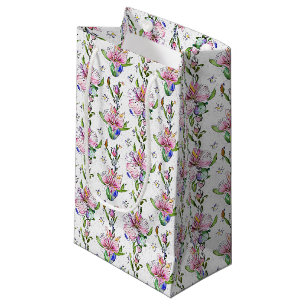 Colourful Botanical Pattern - Artistic Flora Small Gift Bag