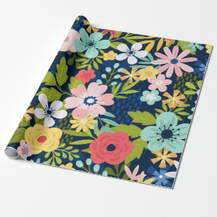 Colourful Botanical Pattern Wrapping Paper