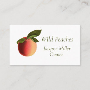 Colourful Botanical Peach Business Card