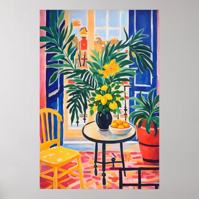 Colourful Botanical Plant Poster, Vibrant Poster (Front)