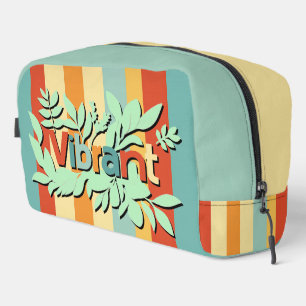 Colourful botanical vibrant text design dopp kit