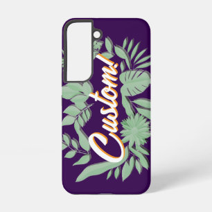 Colourful botanical vibrant text design samsung galaxy case
