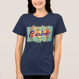 Colourful botanical vibrant text design Tri-Blend shirt