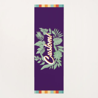 Colourful botanical vibrant text design yoga mat