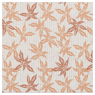 Colourful botanical weeds terracotta rust orange fabric
