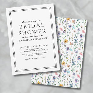 Colourful Botanical Wildflower Bridal Shower Invitation
