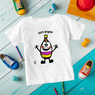 Colourful Bottle Cartoon – Fun and Customisable Baby T-Shirt