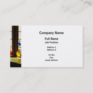 Colourful Bottles in Drug Store Window Business Card