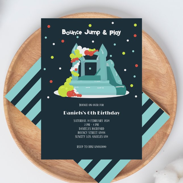 Colourful Bounce Birthday Party Invitation (Creator Uploaded)