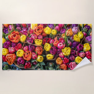 Colourful Bouquet Flowers Photography Beach Towel
