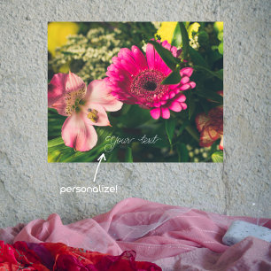  Colourful bouquet of flowers customisable Poster