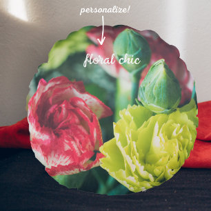 Colourful bouquet of flowers Round Cushion