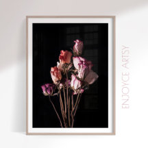 Colourful bouquet of roses still life wall art