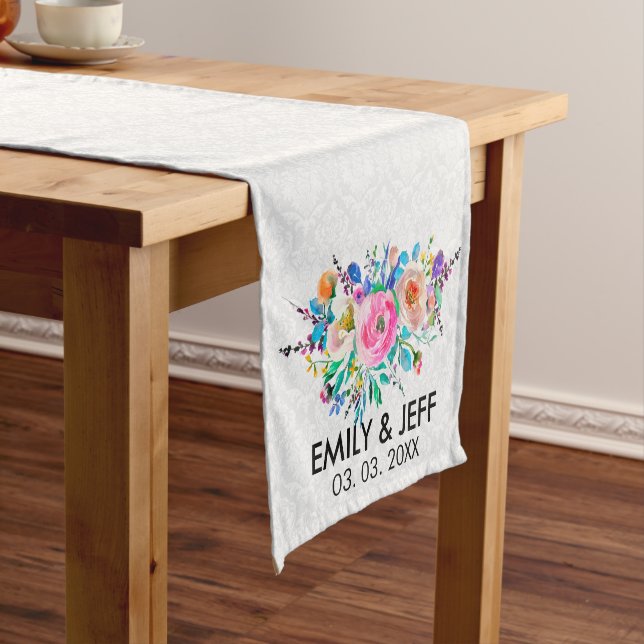 Colourful Bouquet- Save The Date Short Table Runner (In Situ)