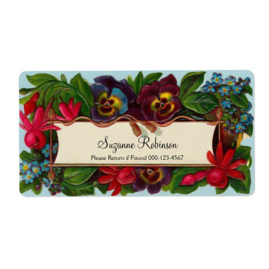 Colourful Bouquet Vintage Floral Label Shipping Label