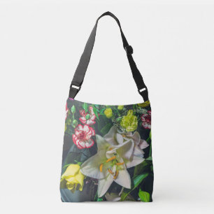 Colourful bouquet with lily crossbody bag